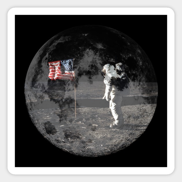 Buzz Aldrin Flag Magnet by GloopTrekker